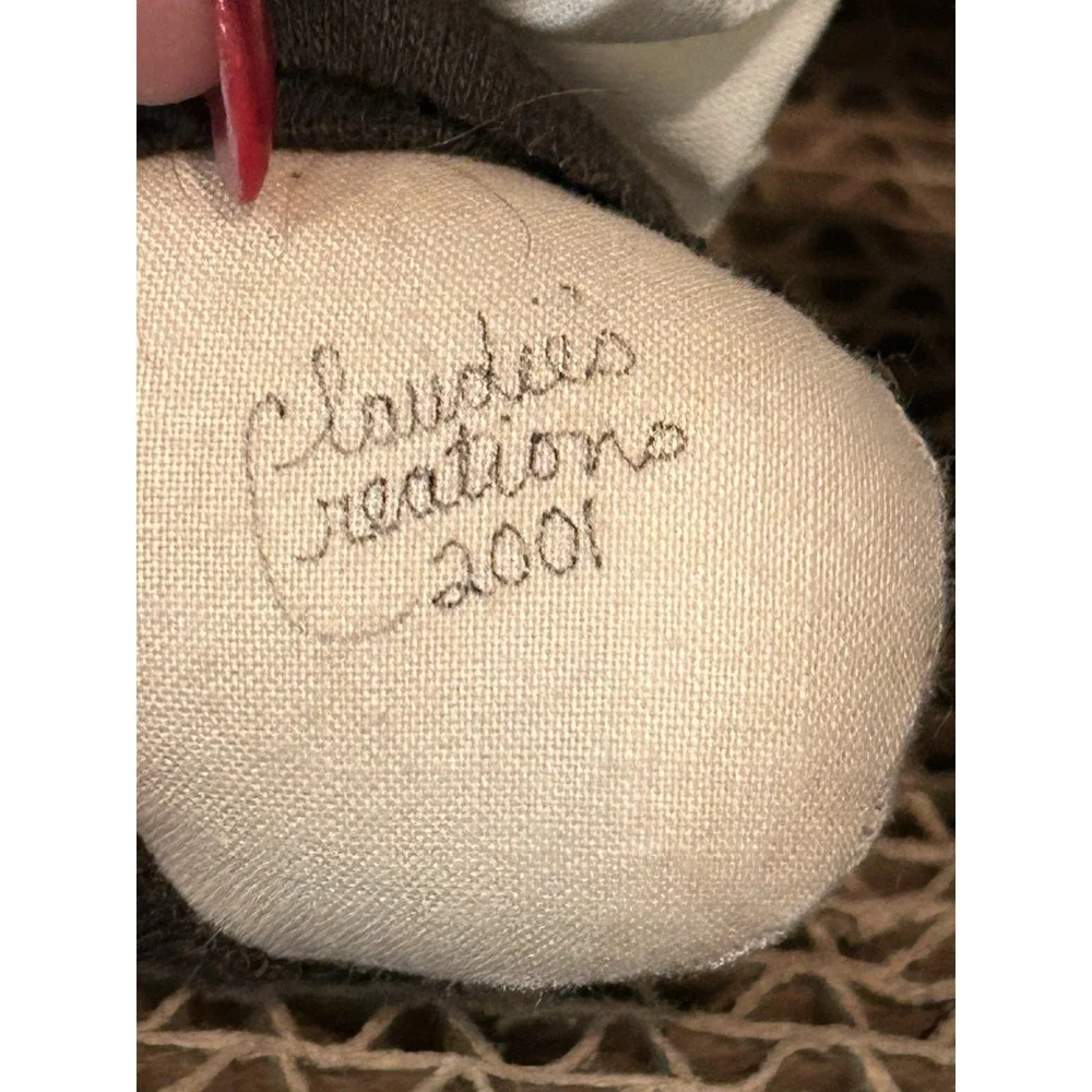 Vintage‎ Handmade Doll With Puppy & Bone Country Farmhouse